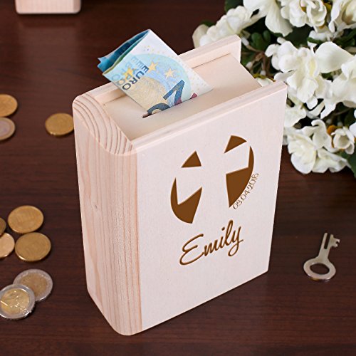 Striefchen® Spardose zur Taufe / Kommunion / Konfirmation als Buch aus Holz mit Gravur - 3