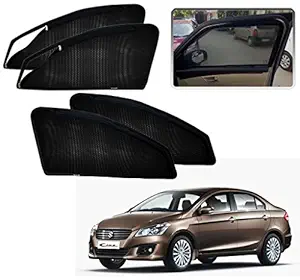 Autopearl Premium Quality Zipper Magnetic Sun Shades Car Curtain For - Maruti Suzuki Ciaz - Set Of 4 Pcs