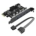 Produktbild ORICO USB 3.0 Karte, USB-Controller, 5 Ports, PCI-Express PCIe Adapter, Schnittstellenkarte mit Interner 20-Pin Anschluss (19-Pin), Hochgeschwindigkeits 5Gb/s Max, für Windows 10 8 7 Vista XP Desktop-PC Computer
