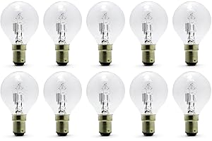 Yifeng x10 28w = 40w G45 Round Golf Ball Dimmable ECO Halogen Energy Saver Light Bulbs B15 SBC Small Bayonet Cap 240v