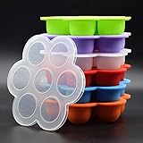 Somine Gefrierbehälter zum Einfrieren und Aufbewahrung(Lot de 2) von Babynahrung con Löffel & Gabel(Wärmeempfindlichen) als Behälter für Babybrei/Babykost-BPA-frei & FDA zugelassen, ideale Portionsgröße - 7