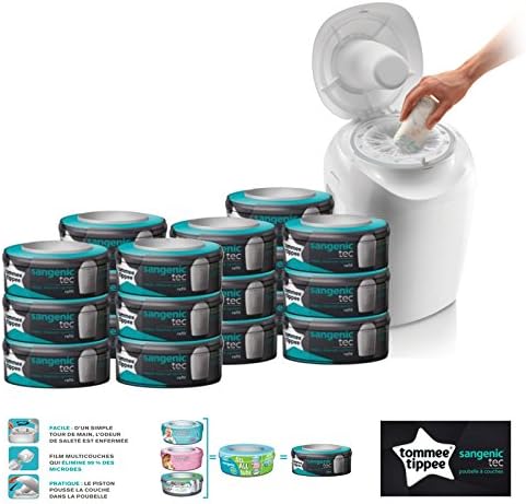 White Nappy Bin Tec Tec (+ 18 Multipack
