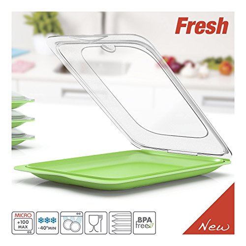 TATAY 1180001 – Wurstbehälter FRESH System, Vier Einheiten in blau, orange, grün und rosa Farben enthalten, Maßnahmen 17 x 3.2 x 25.2 cm - 8