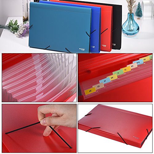 Carpeta expandible aibecy  tama  o A4 Legal Carta  13 bolsillos  para clasificar  organizar  cubierta para documentos de Impuestos  factura declaraciones  informes  pruebas  color verde  color azul