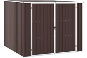 vidaXL Cobertizo de Jardín Paito Casata Casetilla Almacenamiento de Herramienta Almacenaje Exterior Acero Galvanizado Marrón 195x198x159 cm