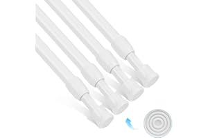 HOTUT Barra de Tensión Telescópica,4 Piezas Barra Extensible,30-50cm Barra de Tensión para Cortina Ducha o Marco Puerta,Barra de Aluminio Ajustable y Extensible,sin Taladro ni Tornillos Fácil Montaje