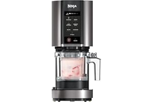 Ninja CREAMi NC300UK - Máquina para hacer helados y postres congelados (7 programas), color negro y plateado