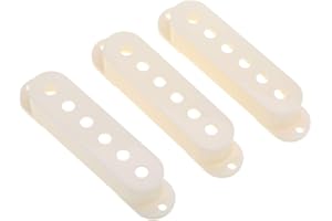 Musiclily Pro Plastica 50/50/52mm Copri Pick Up Covers Single Coil Stratocaster per Chitarra Import Strat Squier, Aged White (Set di 3)