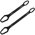 SeonFook 2PCS Double Ended Wrench Multifunctional Wrench Self-Tightening Adjustable Torx Spanner Key Set Bolts Nuts Wrench Repair Tools for DIY Machine, Auto Maintenance (Black)