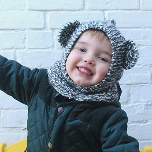 BEAR BALACLAVA grey and cream