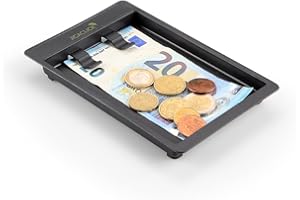 JICACLICK Porta Cuentas Restaurante Bandeja de Cambio de Dinero Ideal para Hostelería con Dos Pinzas Flexibles Platillo Organizador de Tickets y Facturas Resistente Plato de Cobros de Bar
