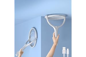 BUGZILLA Lot de 2 Anti Mouche Anti Moustique Raquette Electrique Insectes Raquette Moustique Electrique Tête Rotative USB Rechargeable 1200mAh Tapette à Mouche électrique Raid Anti Moucherons Guepe Interieur