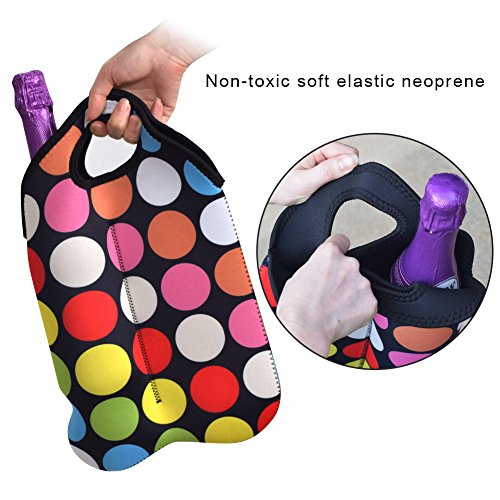 Zoresyn Weinflasche-Taschen aus Neopren Double-Flasche Champagne/Wasser / Bier-Tasche Wein Einkaufstasche Tragetasche - 4