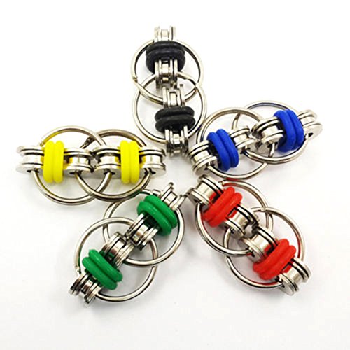 KNOWSTAR Key Ring Interlocking Chain Links Hand Finger Spinner Fidget Stress Toy,Red KNOWSTAR Key Ring Interlocking Chain Links Hand Finger Spinner Fidget Stress Toy,Red