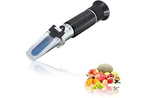 ELECBEE Réfractomètre Brix 0-32%, avec réfractomètre à sucre portable ATC, précision réfractomètre à double échelle 1,12 précision: ± 0,2%, adapté aux aliments, fruits, boissons
