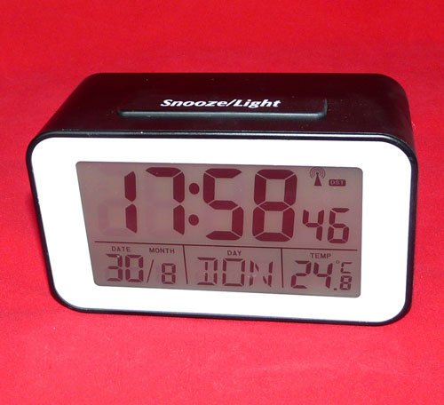 Funkuhr mit Thermometer Funkwecker Wecker Uhr Tischuhr (4491S) - 9