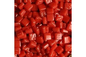 HOBBY ISLAND MOSAICS Glass Micro Mosaic Craft Tile - Orange Red