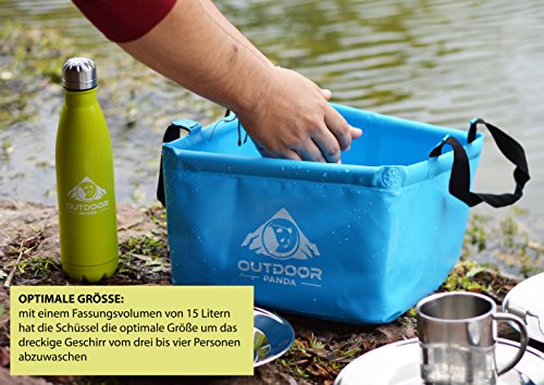 NEU Outdoor Faltschüssel 15 Liter Waschschüssel blau - 4