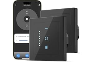 CURRYSMARTER - Interruptor de persiana wifi, 6.ª generación, con led controlable, temporizador inteligente, requiere conductor neutro, compatible con Echo Alexa/Google, 2 unidades, color negro