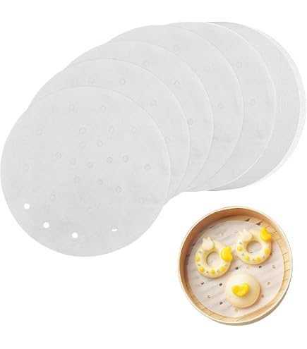 Hothotgirl 250 Stck Dim Sum Papier als Unterlage fr Bambusdmpfer,  Heiluftfritteuse, Dampfgarer Airfryer Liners, antihaftbeschichtet, rundes  Backpapier Perforiertes Bambus Papier 8 Zoll/20.3cm : Amazon.de: Kche,  Haushalt & Wohnen