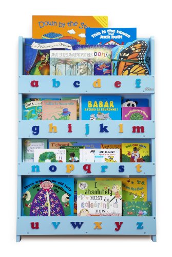 Tidy Books - The Children's Bookcase Company - The Original Childrens Bookcase and Book Display with 3D Alphabet in Blue Lowercase