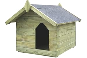 Festnight Cuccia per Cane da Esterno con Tetto Apribile Cuccia Casetta per Animali in Legno di Pino impregnato 74 x 78,5 x 61,5 cm Canile Villa per Cani