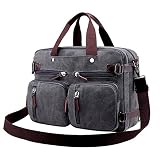 Fresion Unisex Vintage Hybride Sac à dos Sac de Messager avec Ordinateur Compart