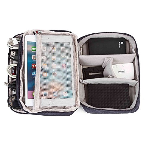 BAIGIO Unisex Nylon Tragbare Reisetasche Praktische Handtasche mit Doppelschicht Tasche Reisetasche für Electronisches Zubehöre Organizer Case Tasche Zubehör - 6