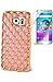 Produktbild Samsung galaxy S7 edge (2016) Ring Hülle,ISENPENK ultra-slim thin soft TPU Silikon Transparent Diamantgitter Crystal case Schutzhülle,3d Glitzer Strass Durchsichtig Weichem Silikon Handy Hülle, Muster Glänzend Stoßdämpfend Transparent Crystal Blume Case Tasche Etui Bumper für Samsung galaxy S7 edge (2016) 5.5 Zoll–[rosa ] + Panzerglas Folie