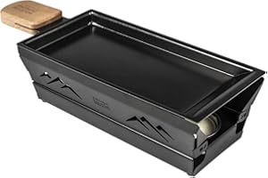 KUHN RIKON Raclette Set Mini Berge schwarz, Raclette-Pfännchen antihaftbeschichtet