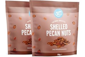 ‎HAPPY BELLY Amazon-Marke: Happy Belly Pekannusskerne, Ungesalzene, 500g (2er-Pack)