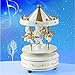 Produktbild Lanlan Holz 4 Pferd Drehkarussell Figur Musik Box Kinder Geburtstag Weihnachten Geschenke Spielzeug 1 #, mehrfarbig