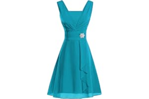 Ansenesna Kleid Damen Hochzeit Festlich Kurz A Linie Elegant Vokuhila Abendkleider Frauen Ärmellos Mini Brautjungfernkleid Party Rockabilly Cocktailkleid