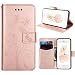 Produktbild iPhone 7 PU Leather Flip Case, iPhone8 Schwarz Wallet Hülle, iPhone 7 Leder Cover, SpiritSun PU Freizeit Style Tasche Leder Case Echt Cool 3D DIY Design Weich Bronze Linien Muster Handytasche Schutz Flip Brieftasche mit Karte Slot und Faltbar Stand Bumper Etui Schale Pour für das Original Apple iPhone 7/8 (4.7 Zoll)-Goldameise