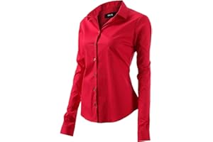 FLY HAWK Damenhemd, langärmlig, Basic, lässig, elegant, Büro, Tunika, Damen, modisch, T-Shirt, Top, Bluse