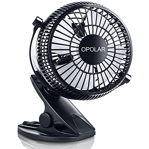 OPOLAR - Ventilatore personale da scrivania con clip USB, con 2 velocità e testa completamente regolabile, mini ventilatore portatile da tavolo, perfetto per passeggino, ufficio, viaggi