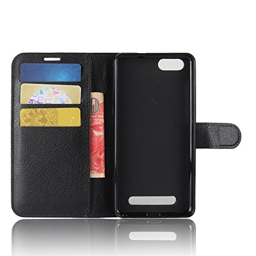 PREVOA Funda para DOOGEE X20   X20L - Funda de PU Cuero Leather con Ranuras para Tarjetas y Billetes Carcasa de Excelente Resistencia y Silicone TPU Parachoque - Negro