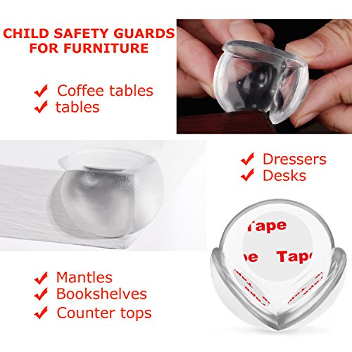KKtick Eckenschützer, Baby Kinder Schutzecken, Tisch Kantenschutz Eckenschutz Silikon transparent, 20 er Pack - 2