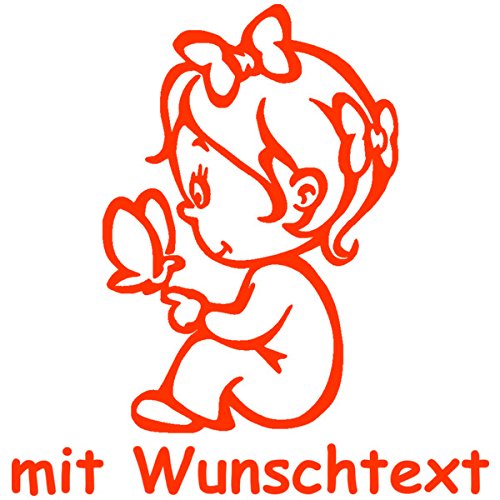 Babyaufkleber mit Name/Wunschtext - Motiv 41 (16 cm) - 20 Farben und 11 Schriftarten wählbar