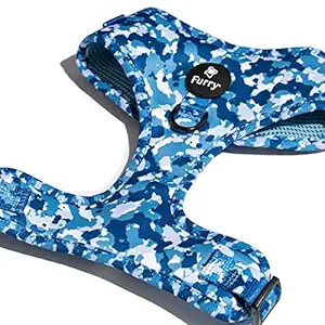 Furry & Co Dog Harness, Easy On and Off with Front and Back Leash Attachments & Control Handle - No Pull Training, Size Adjustable and Non Choke (Medium)