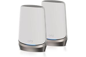 NETGEAR Sistema Orbi Mesh WiFi 6E Quad-Band (RBKE962) - Router con 1 Extensor satélite | Cobertura de hasta 500 m2, 200 Dispositivos | AXE11000 (hasta 10,8Gbps)
