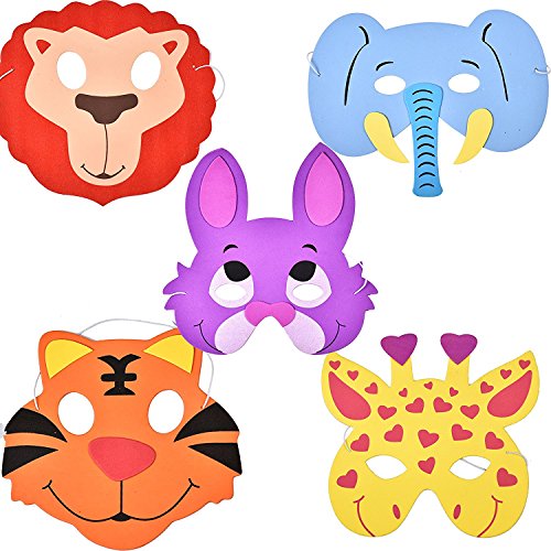 German Trendseller® – 12 x Kinder Party Masken – Mix ┃ Schaumstoff Masken ┃ Ideal für Kindergeburtstag und Karneval ┃ Mitgebsel ┃ 12 Masken - 2
