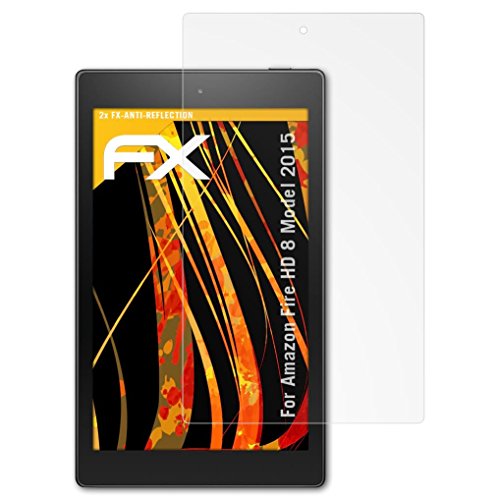 Amazn F¡re HD 8 (Model 2015) Displayschutzfolie - 2 x atFoliX FX-Antireflex blendfreie Schutzfolie