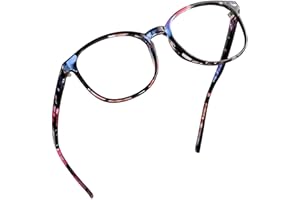 LifeArt Lunettes de blocage de lumière bleue, anti-fatigue oculaire, lunettes de lecture d’ordinateur pour femmes/hommes (Fleurs, sans agrandissement)