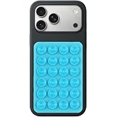 Coverzone Dikd&ouml;rtgen Vantuzlu Telefon Tutucu Taşınabilir Silikon Yumuşak Telefon Standı Geniş Kullanım Alanı (Mavi A&ccedil;ık)