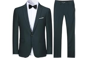 Allthemen Costume Homme Confortable Formel d'affaire Slim fit Deux pièces Un Bouton à la Mode de Couleur uni