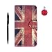 Produktbild Samsung Galaxy S6 Edge Schutzhülle Leder Hülle 5.1", Alfort 3 in 1 Flip Fashion Design Dual Use Falten Premium PU Leder Mappen Kasten Abdeckung für Samsung Galaxy S6 Edge mit Britische Flagge + Netter Staub Stecker + Schwarz Stylus Pen