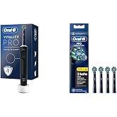 فرشاة أسنان Oral-B القابلة لإعادة الشحن/الكهربائية Vitality Pro Black Protection and Cleaning + فرشاة أسنان Oral-B Cross Action X-Filament Black القابلة لإعادة الشحن