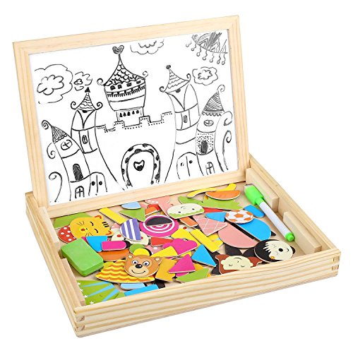 Jouets Puzzle en Bois Magnétique Peradix Jouets Tableau Dessiner Enfant Jouets Double Face