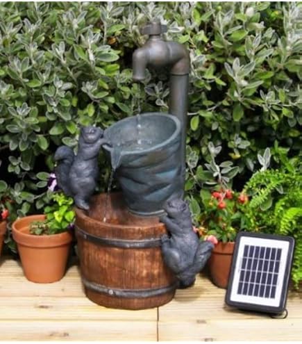 Smart Solar Heywood Mill Zonne-energie Fontein Waterpartij Met Roterend Waterwiel